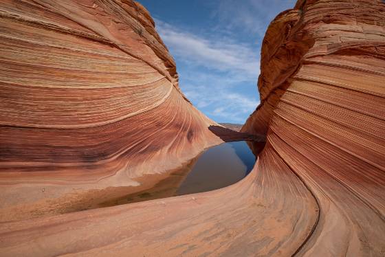 The view from the center of The Wave The entrance to The Wave in Coyote Buttes North, Arizona